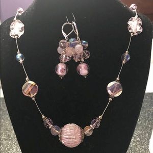 Extra Long Glass Bead Jewelry Set